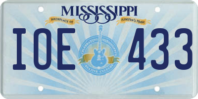 MS license plate IOE433