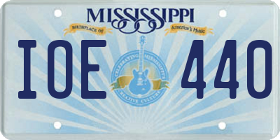 MS license plate IOE440