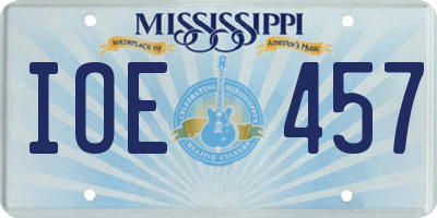 MS license plate IOE457