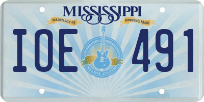 MS license plate IOE491