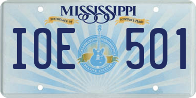 MS license plate IOE501