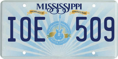 MS license plate IOE509
