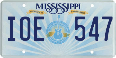 MS license plate IOE547