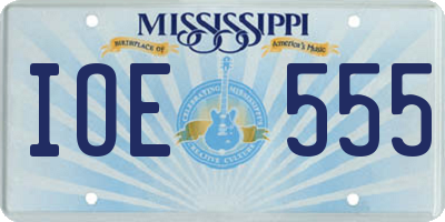 MS license plate IOE555