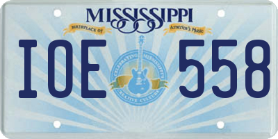 MS license plate IOE558
