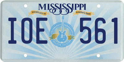 MS license plate IOE561