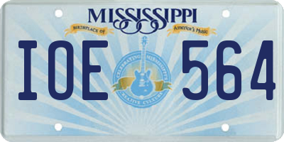 MS license plate IOE564