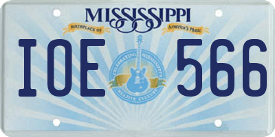 MS license plate IOE566