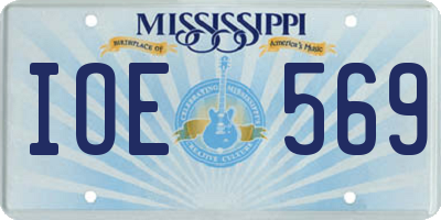 MS license plate IOE569