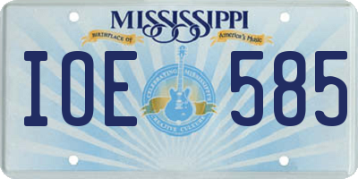 MS license plate IOE585