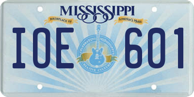 MS license plate IOE601