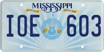 MS license plate IOE603