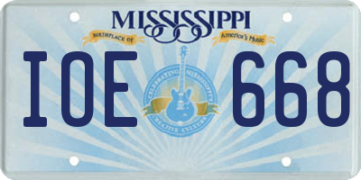 MS license plate IOE668