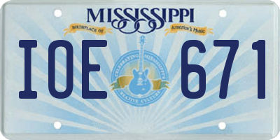 MS license plate IOE671