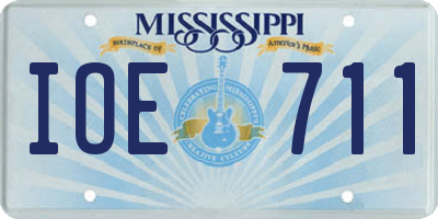 MS license plate IOE711
