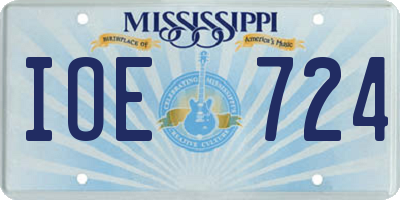 MS license plate IOE724