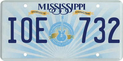MS license plate IOE732
