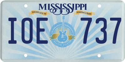 MS license plate IOE737