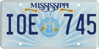 MS license plate IOE745