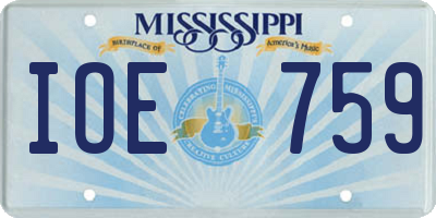 MS license plate IOE759