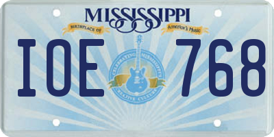 MS license plate IOE768