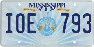 MS license plate IOE793