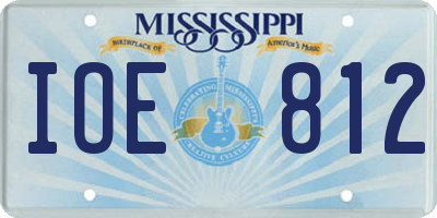MS license plate IOE812