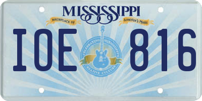 MS license plate IOE816