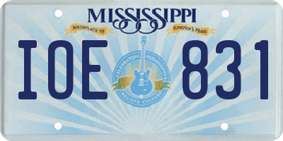 MS license plate IOE831