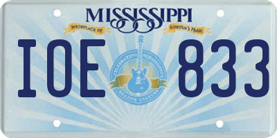 MS license plate IOE833