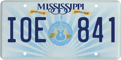 MS license plate IOE841