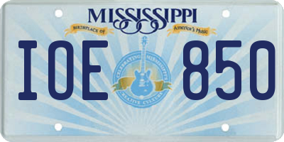 MS license plate IOE850