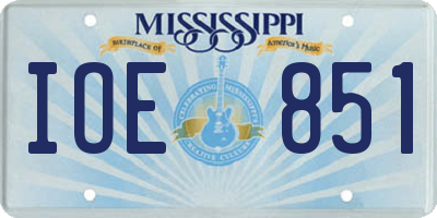 MS license plate IOE851