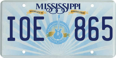 MS license plate IOE865