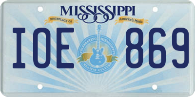 MS license plate IOE869
