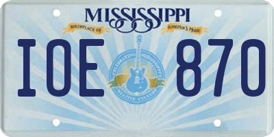 MS license plate IOE870