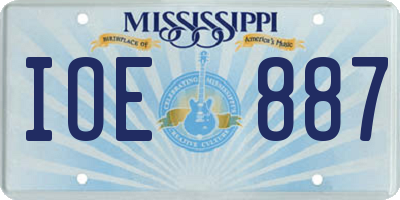 MS license plate IOE887