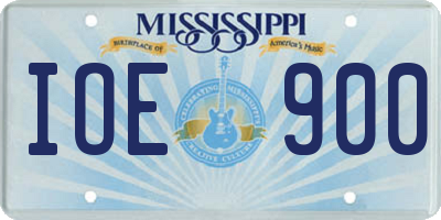 MS license plate IOE900