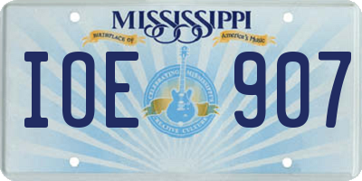 MS license plate IOE907