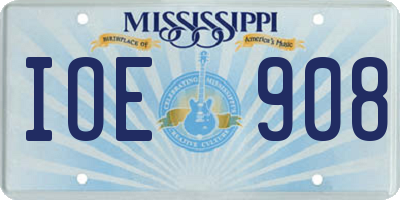 MS license plate IOE908