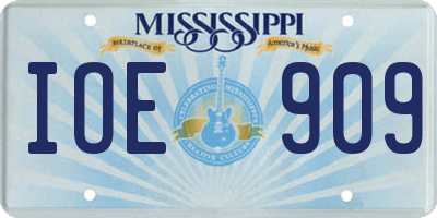 MS license plate IOE909