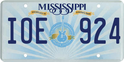 MS license plate IOE924