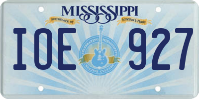 MS license plate IOE927