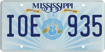 MS license plate IOE935