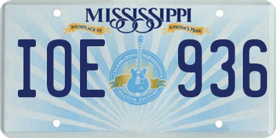 MS license plate IOE936