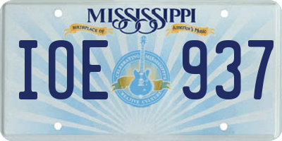 MS license plate IOE937