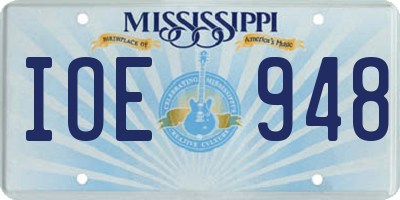 MS license plate IOE948