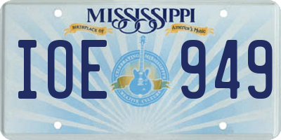 MS license plate IOE949