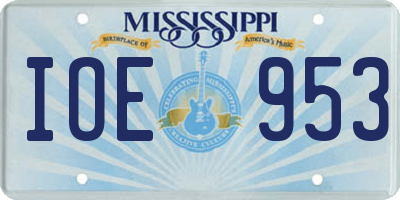 MS license plate IOE953