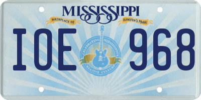 MS license plate IOE968